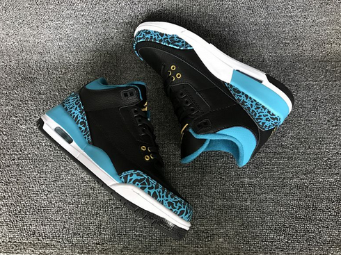 Air Jordan 3 GS Black Metallic Gold Rio Teal White Shoes